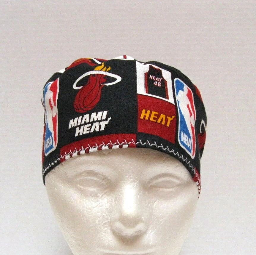  Miami Heat Mens Scrub Hat, Chemo Hat, Medical Skull Cap, Surgical Cap, One Size - Image 2 of 4