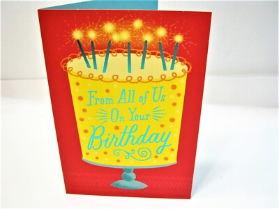 Sweet Birthday Greeting Card for Friend Family Co-Worker from Group - All of US