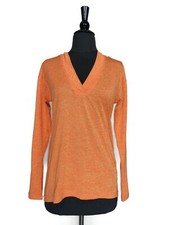Z by Zella Orange Jersey Stretch Pullover Athletic Dynamic Hoodie Top Size S
