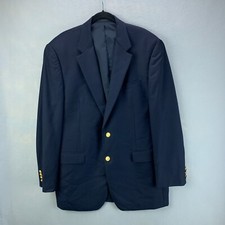 LRL Lauren Ralph Lauren Blazer Mens 42L Navy Blue Gold Buttons Wool 2 Button