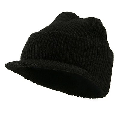 Military Wool Jeep Cap - Black (609595207391)
