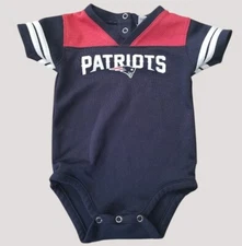 * NEW ENGLAND PATRIOTS Navy Blue Short Romper Boys Size 18 months