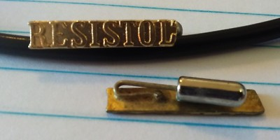#ad vintage Resistol cowboy hat pin brass background $14.95