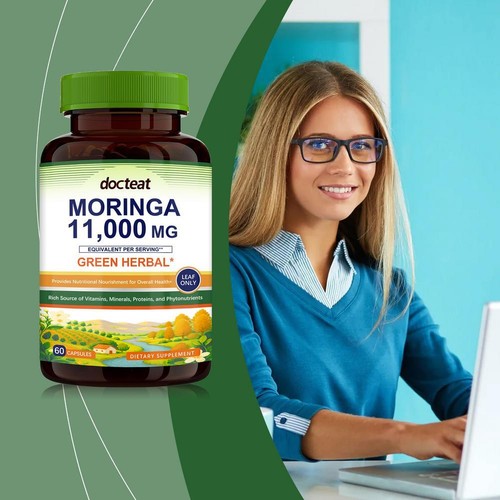 Moringa Capsules 11000MG Moringa Supplement Green Moringa Care 60 Capsules Sale - Picture 8 of 15