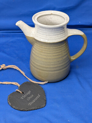 Grün & Weiß Steinzeug KAFFEEKANNE ÜBERTOPF * J G Meakin Studio Stone * 70er Jahre sehr guter Zustand