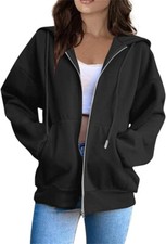 Womens Zip Up Hoodies Long Sleeve Sweatshirts Jacket Pockets T-Shirt Hoodie