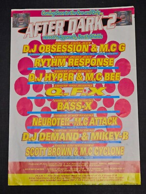 Rave Flyer Hardcore DJ Event After Dark 2 Techno Task Force QFX Bass X