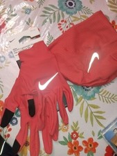 Nike Dri Fit Running Beanie Hat  Glove Set Men's L/XL Adobe/Silver