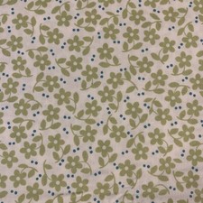 "Amelia" Floral Fabric By Timeless Treasures Pale Green Flowers On White BTHY