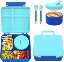 Bento Lunch Box with 8Oz Soup Thermo, Kids Leakproof Lunch Food Containers with