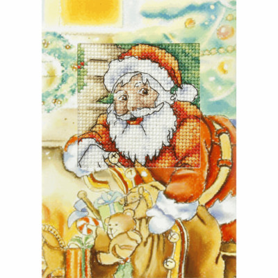 Orchidea Cross Stitch Kit: Gr��e Karte: Santa Claus Mit Geschenken