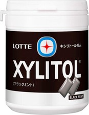 Lotte XYLITOL Gum Black Mint flavor Bottle type 143g from Japan Japanese Foods
