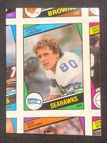 Steve Largent 1984 Topps Football Trading Card Uncut Panel Card Miscut Error