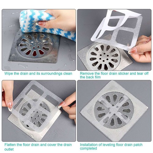 20x Disposable Drain Covers Drain Filter Screens Sticker Drain Mesh Hair Catcher - Picture 10 of 11