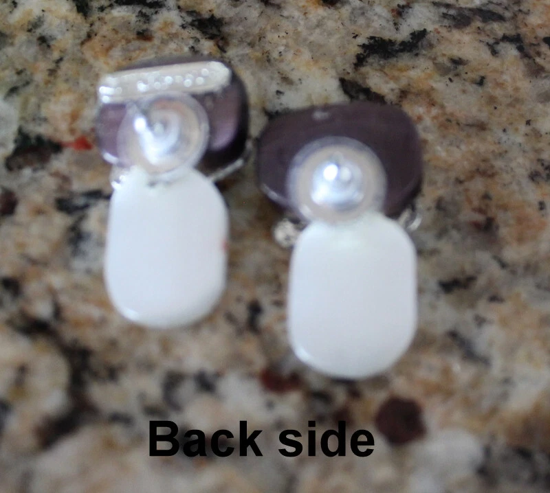 Designer Earrings Amethyst Green Swavorski Crystal Silver artist J Jansen Unique - Image 3 of 4