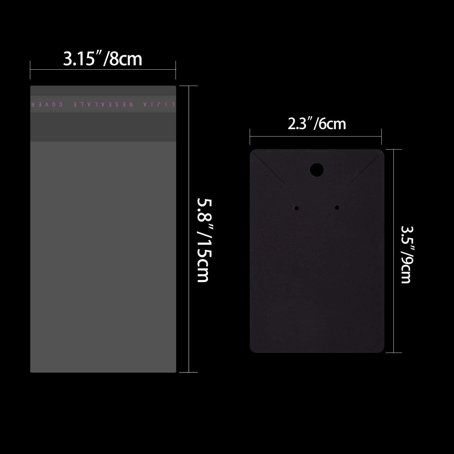 Versatile 120 Earring Display Cards with 120 Self-Seal Bags for DIY projects