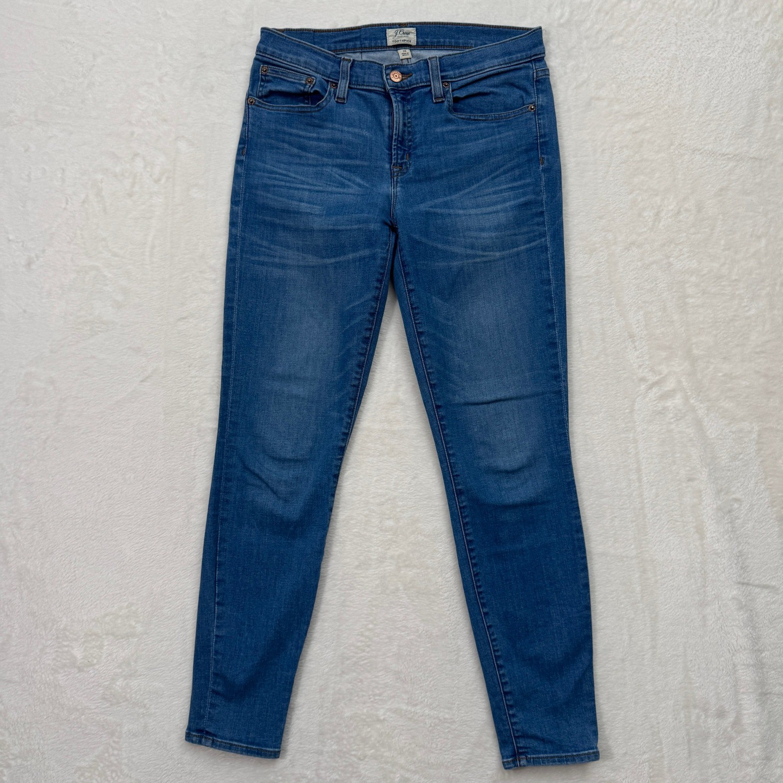 J.Crew Jeans Womens 28 Blue Toothpick Skinny Medium Wash Mid-Rise Stretch Denim