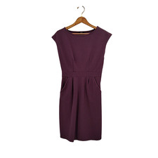 Quince Women Ultra-Stretch Ponte Cap Sleeve Dress Dark Orchid Purple XS