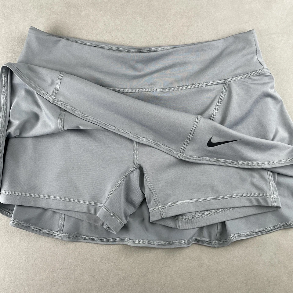 Nike Dri-FIT Falda Skort Mujer M Gris Tenis Entrenamiento Pantalones Cortos Incorporados 620842-088 Foto 2 de 4