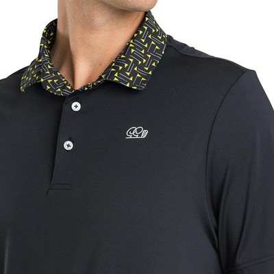 Good Good Golf Polo Shirt Mens XL ''Got It'' Black Geometric Performance Stretch
