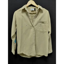 Laughing Lizards Western Style Embroidered Lizards Cotton Shirt Beige 