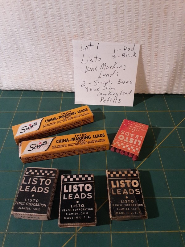 Listo Marking Leads No 162 3 Black & 1 Red Wax Marking Pencil Refills 2 Scripto 