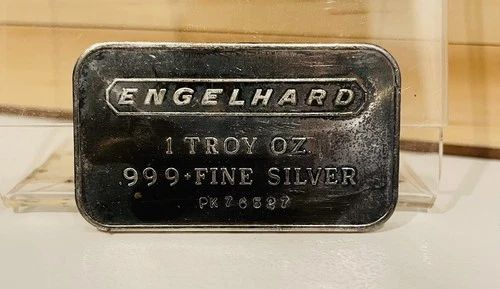 Engelhard Industries Silver Bar 1 Troy oz Fine 999 Silver Bar - PK76527