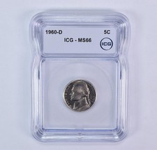 1960-D Jefferson Nickel MS66 ICG *1025