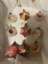 Lot 12 1 Dozen Vintage Antique Feather Tree Christmas Ornaments UNSILVERED