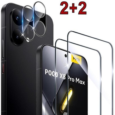 2x Schutzglas + 2x Kameraschutz Xiaomi Poco X8 Pro / X8 Pro Max Blasenfrei 9H HD