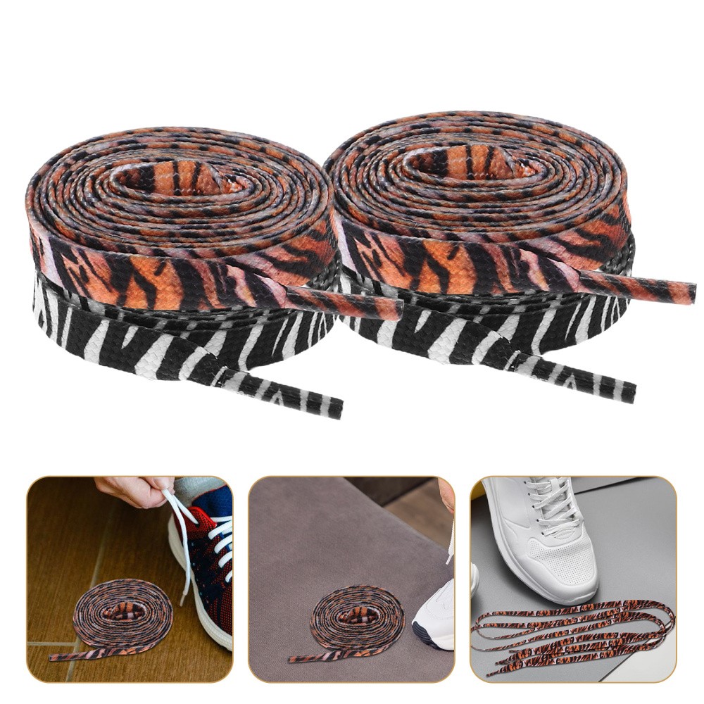 APL 2 Paia Lacci Con Stampa Animale Elasticizzati Per Scarpe Da Ginnastica Scarpe Sportive