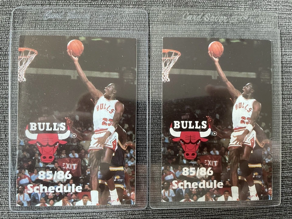 2 1985-86 Chicago Bulls Pocket Schedules With Michael Jordan - Image 2 of 3