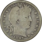 1897 S Barber Quarter G Good Silver 25c Coin SKU:I16553