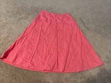 Vintage Talbots Pink Linen Blend Long Skirt Sz 10 Stretch Fabric Lined