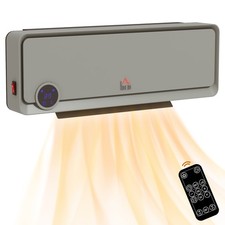 HOMCOM 1000W/2000W Wall Downflow Heater Adjustable Temperature w/ Timer