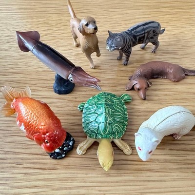 Choco Egg Animal Set 7pc Mini Figures Plastic Toy Collectible Fun Kit
