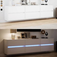 TV-Wandschrank mit LED Lowboard Wohnzimmer Fernsehschrank Fernsehtisch TV Board