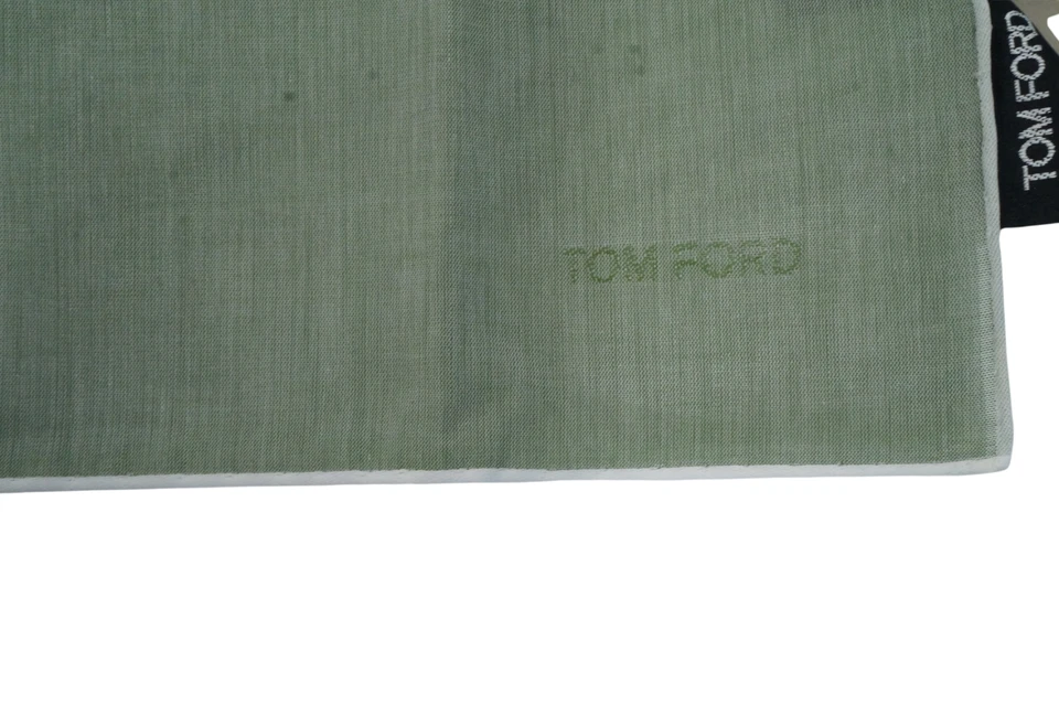 New $180 TOM FORD Gray Solid Cotton Pocket Square France 15" - Image 3 of 3