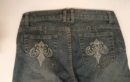 Lamasini girls dark grey blue Jeans size 9