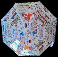 Sunday Cartoon Paper Comics Garfield BC Foxtrot Umbrella 33" Long 39" Expanded