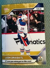 2025-26 TOPPS NOW HOCKEY STICKER 39 LEON DRAISAITL OILERS GOLD ICE PARALLEL 1/1