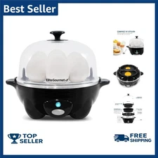 Egg Cooker Stainless Steel 7 Eggs Hard Soft Boiled Poacher Omelet Maker