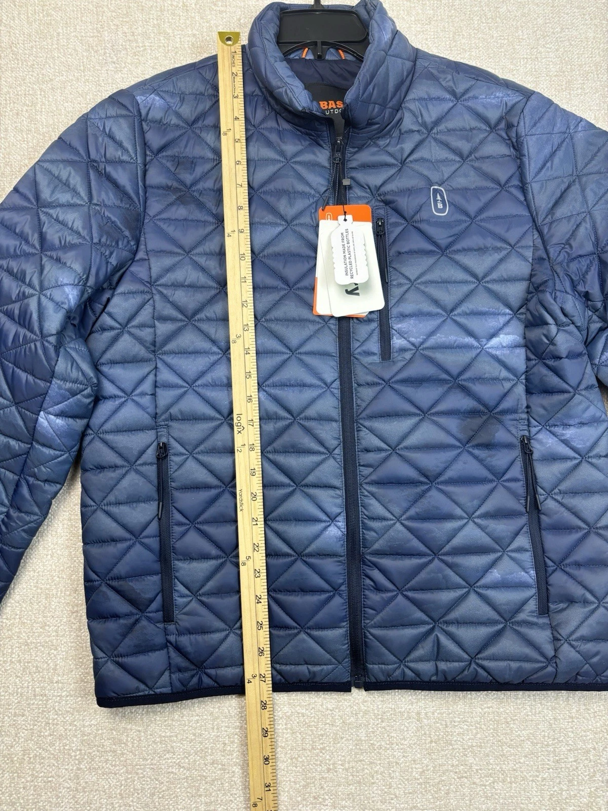 Bass Outdoor Mens Quilted Puffer Jacket Size Medium / M Navy Blue - product detail image 6