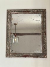 Antique French Large Distressed Gilt Gesso Framed Mirror