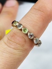 TJC gilded silver and gemstones eternity ring UK size M new with tag