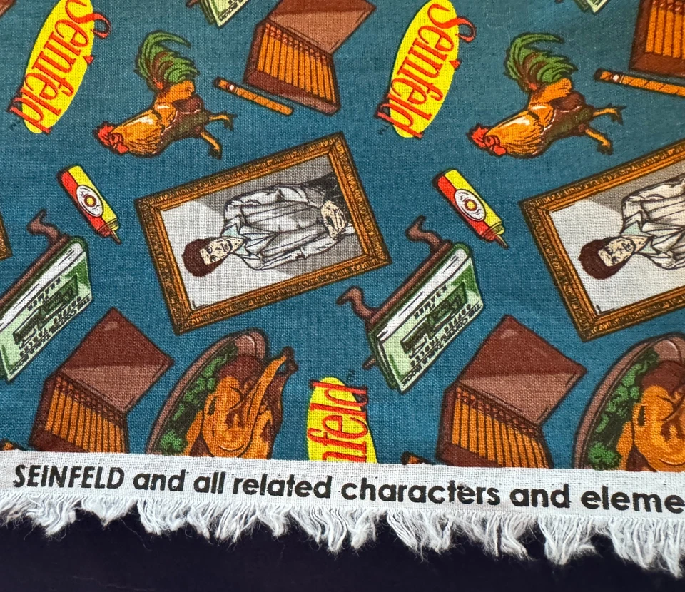 SEINFELD 100 % algodón KRAMER Icon Toss Camelot década de 1990 1 yarda *Envío gratuito* Foto 2 de 2