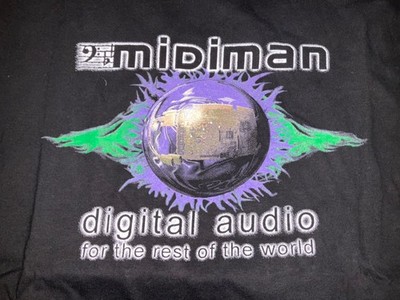 Vtg Midiman USA Shirt M-Audio MIDI Controllers Synthesizers EDM Music Software