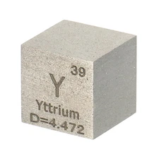 Yttrium-Cube,10mm Y Density Cube High Density Element Cube Unique Metal Cube