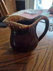 Vintage 1960s McCoy USA Pottery Brown Glaze Drip Small Pitcher 5"