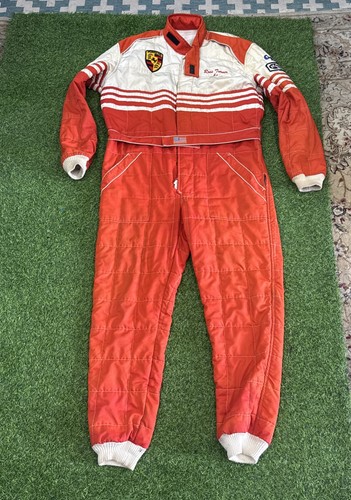 Men’s Vintage Porsche Nomex III Racing Suit Red White GA Raceway Driver Suit